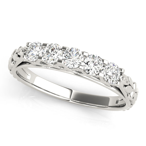 Vintage Inspired Prong-Set Wedding Ring - Michael E. Minden Diamond Jewelers