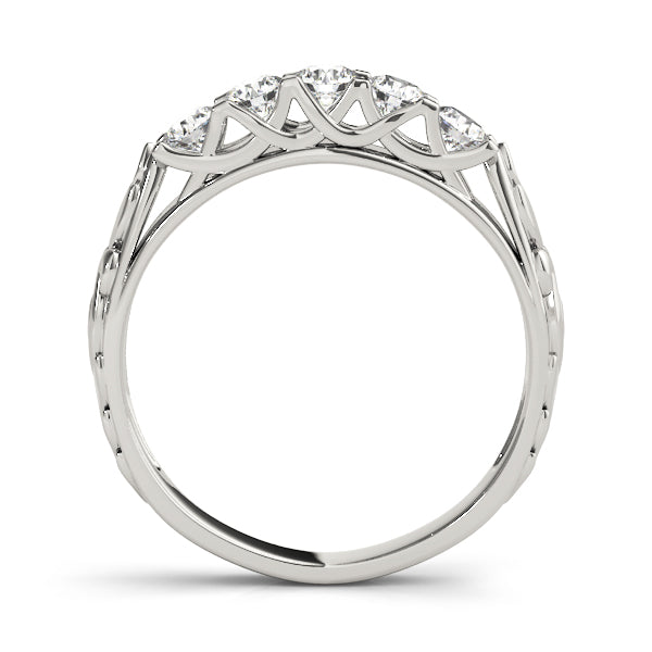 Vintage Inspired Prong-Set Wedding Ring - Michael E. Minden Diamond Jewelers