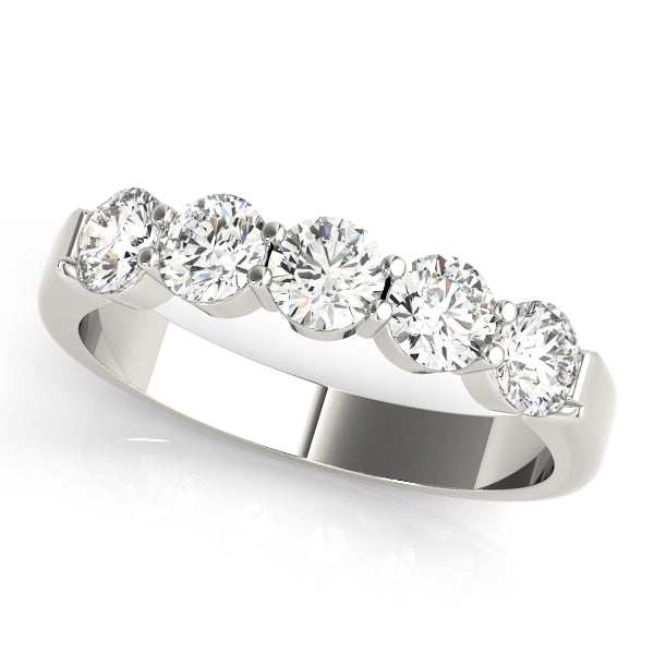 Shared Prong-Set Wedding Ring - Michael E. Minden Diamond Jewelers