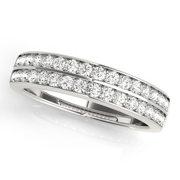 Double Row Pave-Set Wedding Ring - Michael E. Minden Diamond Jewelers