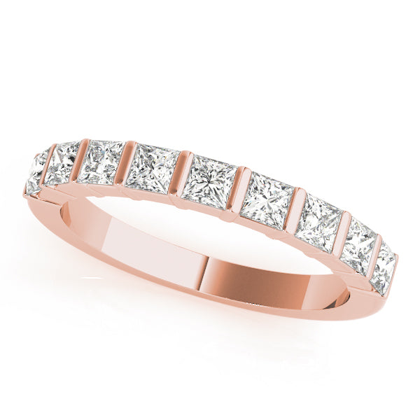 Princess Cut Bar-Set Wedding Ring - Michael E. Minden Diamond Jewelers