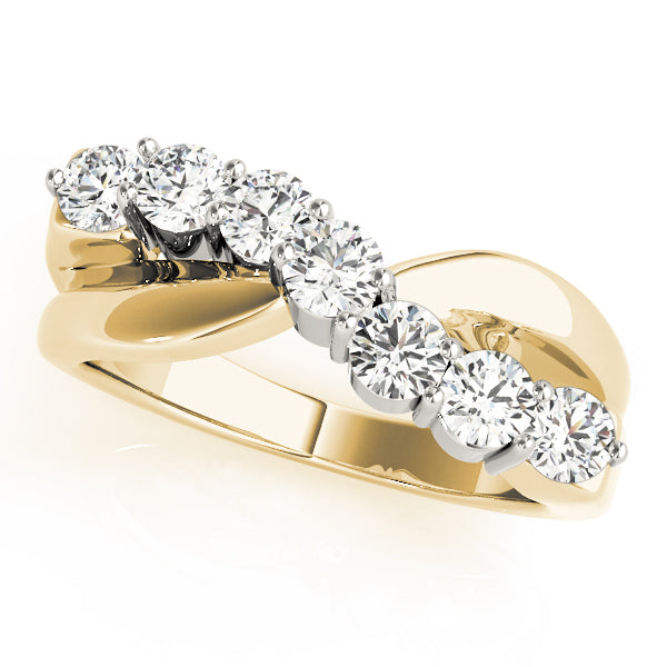 Bypass Swirl Prong-Set Wedding Ring - Michael E. Minden Diamond Jewelers