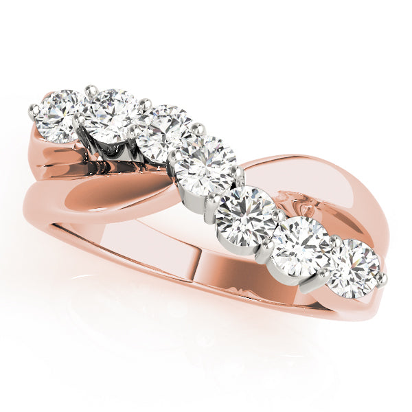 Bypass Swirl Prong-Set Wedding Ring - Michael E. Minden Diamond Jewelers