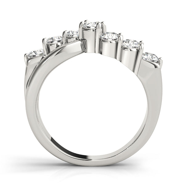 Bypass Swirl Prong-Set Wedding Ring - Michael E. Minden Diamond Jewelers