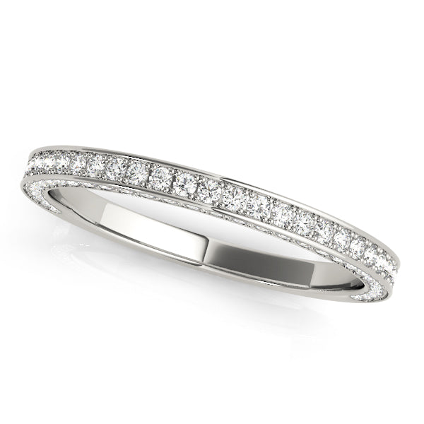 Diamond Side Detail Prong-Set Wedding Ring - Michael E. Minden Diamond Jewelers