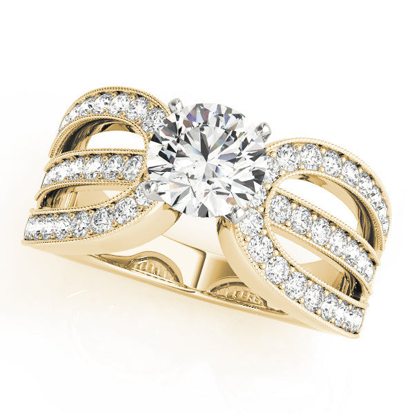 Three Row Milgrain Engagement Ring - Michael E. Minden Diamond Jewelers