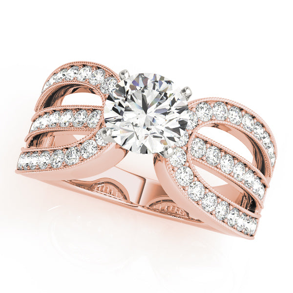 Three Row Milgrain Engagement Ring - Michael E. Minden Diamond Jewelers