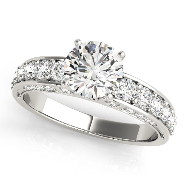 Round Accented Classic Engagement Ring - Michael E. Minden Diamond Jewelers