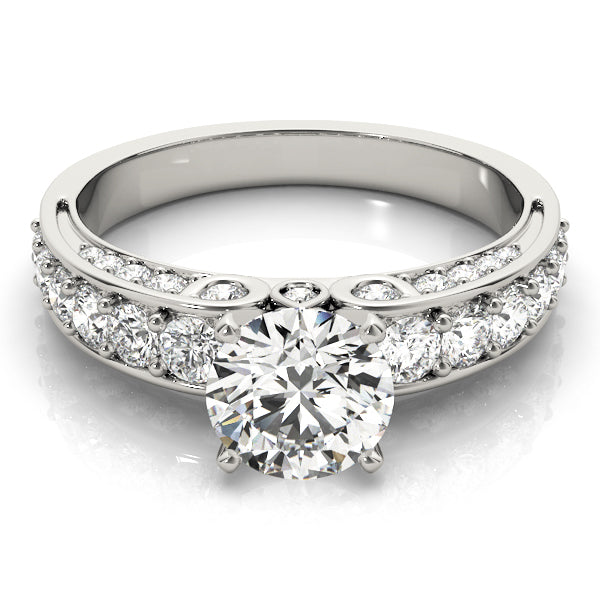 Round Accented Classic Engagement Ring - Michael E. Minden Diamond Jewelers