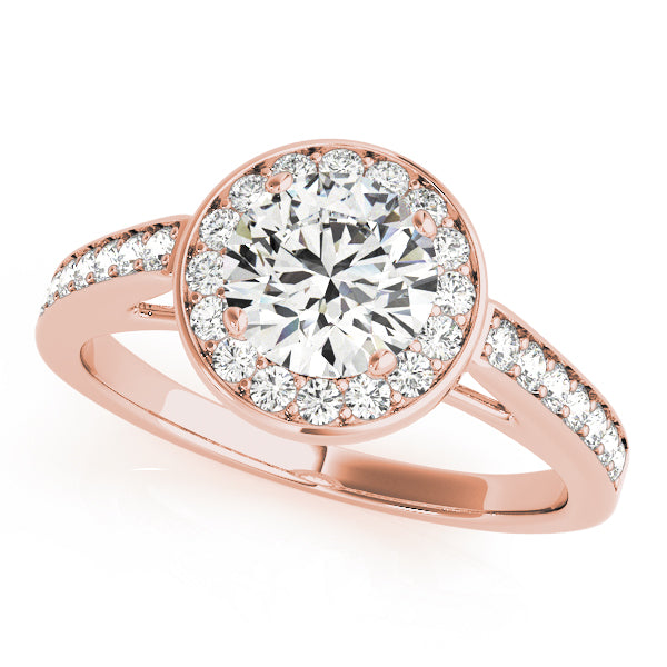 Round Halo Bezel Style Engagement Ring - Michael E. Minden Diamond Jewelers