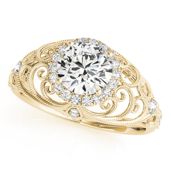 Round Cut Vintage Inspired Engagement Ring - Michael E. Minden Diamond Jewelers