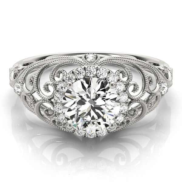 Round Cut Vintage Inspired Engagement Ring - Michael E. Minden Diamond Jewelers