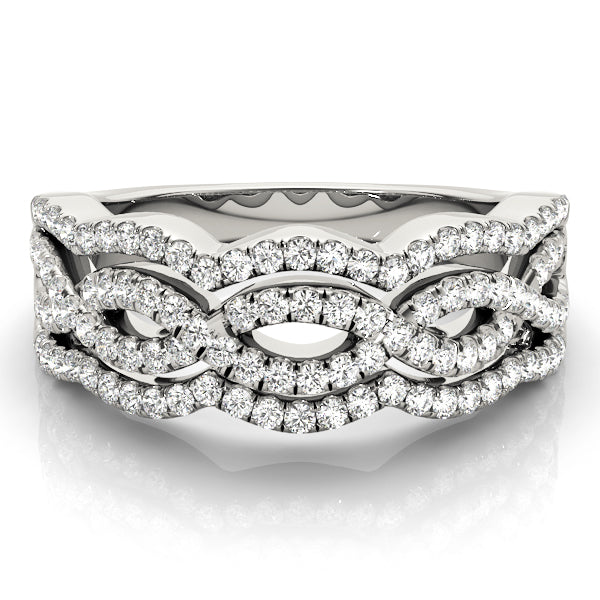 Two-Tone Center Twist Detail Anniversary Ring - Michael E. Minden Diamond Jewelers