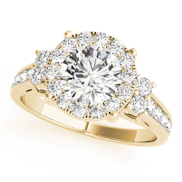 Round Halo Diamond Detail Engagement Ring - Michael E. Minden Diamond Jewelers