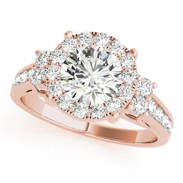 Round Halo Diamond Detail Engagement Ring - Michael E. Minden Diamond Jewelers