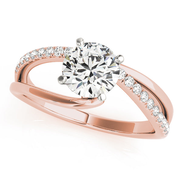 Contemporary Round Swirl Engagement Ring - Michael E. Minden Diamond Jewelers