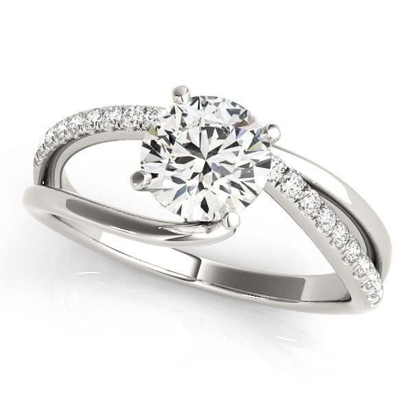 Contemporary Round Swirl Engagement Ring - Michael E. Minden Diamond Jewelers
