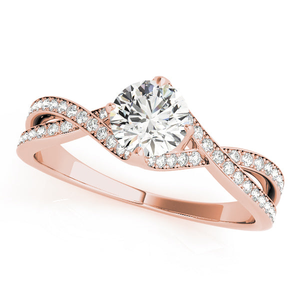 Round Cut Twist Set Engagement Ring - Michael E. Minden Diamond Jewelers