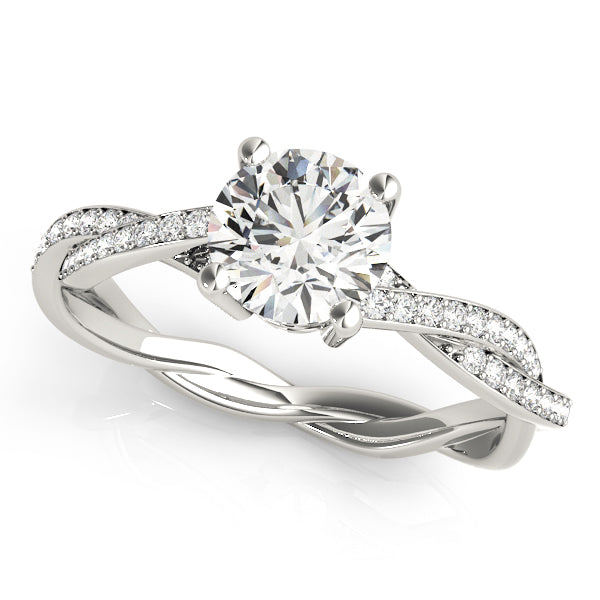 Round Cut Twisted Engagement Ring - Michael E. Minden Diamond Jewelers