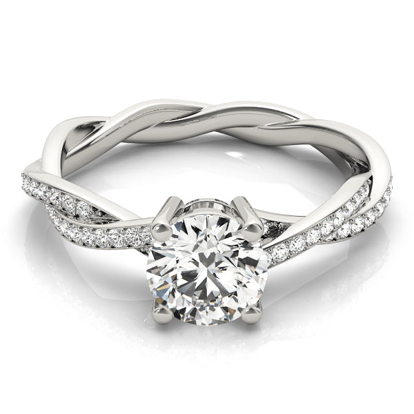Round Cut Twisted Engagement Ring - Michael E. Minden Diamond Jewelers