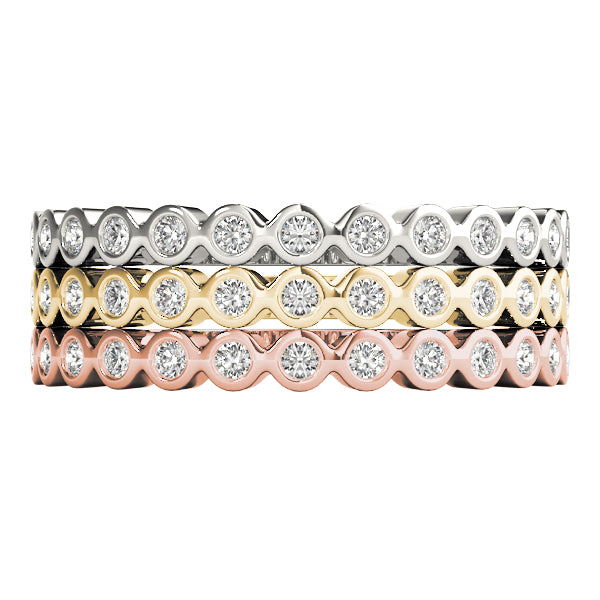 Bezel-Set Wedding Ring - Michael E. Minden Diamond Jewelers
