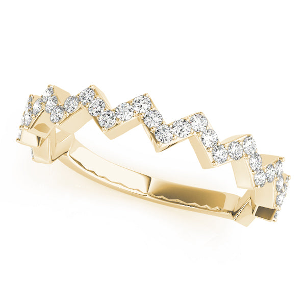 Chevron Inspired Wedding Ring - Michael E. Minden Diamond Jewelers