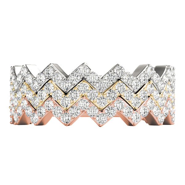 Chevron Inspired Wedding Ring - Michael E. Minden Diamond Jewelers