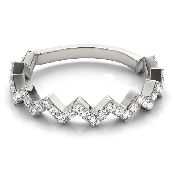 Chevron Inspired Wedding Ring - Michael E. Minden Diamond Jewelers