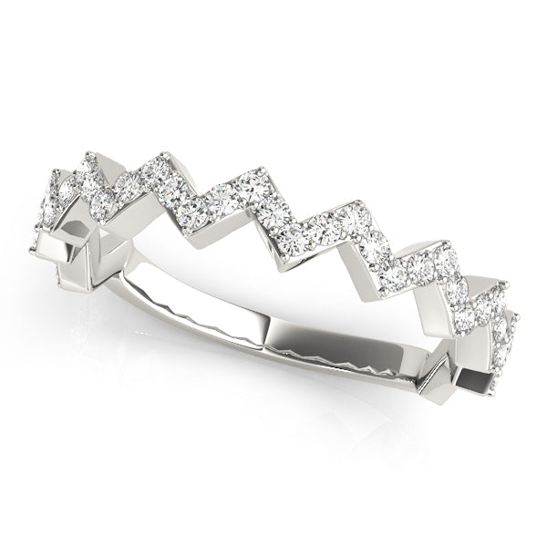 Chevron Inspired Wedding Ring - Michael E. Minden Diamond Jewelers