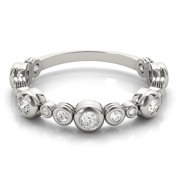 Multi Size Bezel-Set Wedding Ring - Michael E. Minden Diamond Jewelers