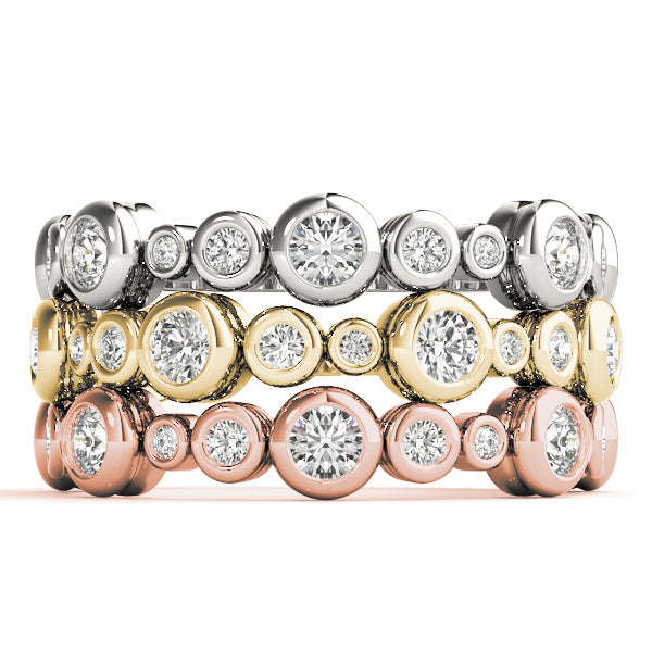 Multi Size Bezel-Set Wedding Ring - Michael E. Minden Diamond Jewelers