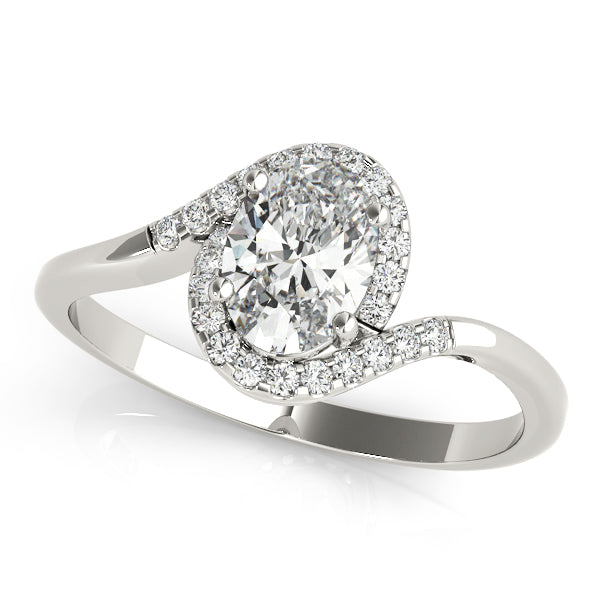 Oval Wrapped Halo Engagement Ring - Michael E. Minden Diamond Jewelers