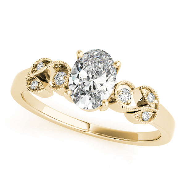 Oval Shape Milgrain Swirl Engagement Ring - Michael E. Minden Diamond Jewelers