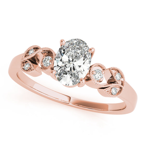 Oval Shape Milgrain Swirl Engagement Ring - Michael E. Minden Diamond Jewelers