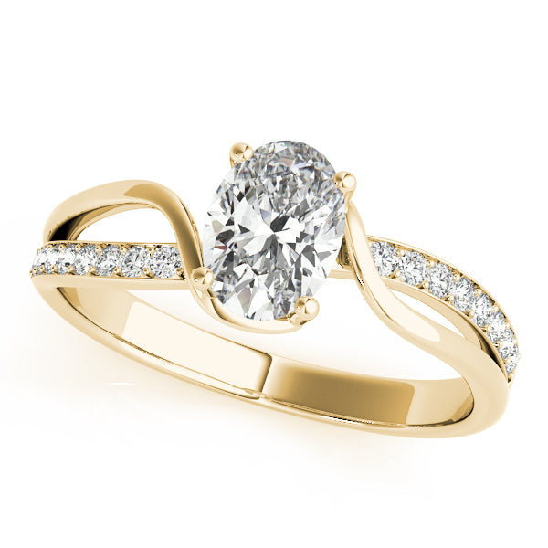Oval Shape Diamond Twist Engagement Ring - Michael E. Minden Diamond Jewelers