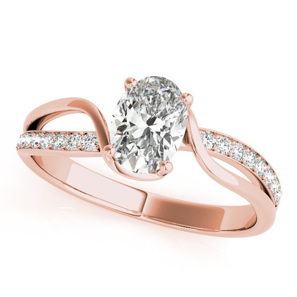 Oval Shape Diamond Twist Engagement Ring - Michael E. Minden Diamond Jewelers