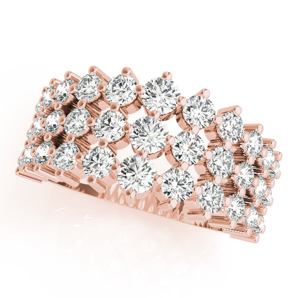 Three Row Multi Prong-Set Wedding Ring - Michael E. Minden Diamond Jewelers