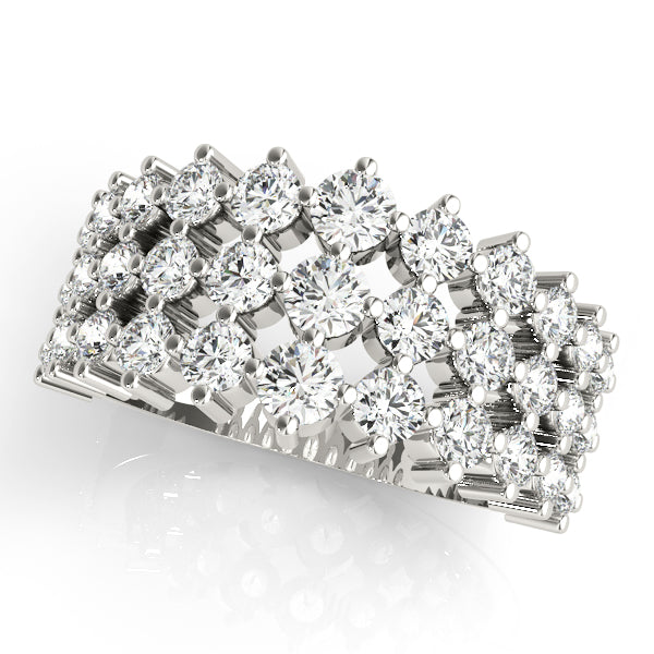Three Row Multi Prong-Set Wedding Ring - Michael E. Minden Diamond Jewelers