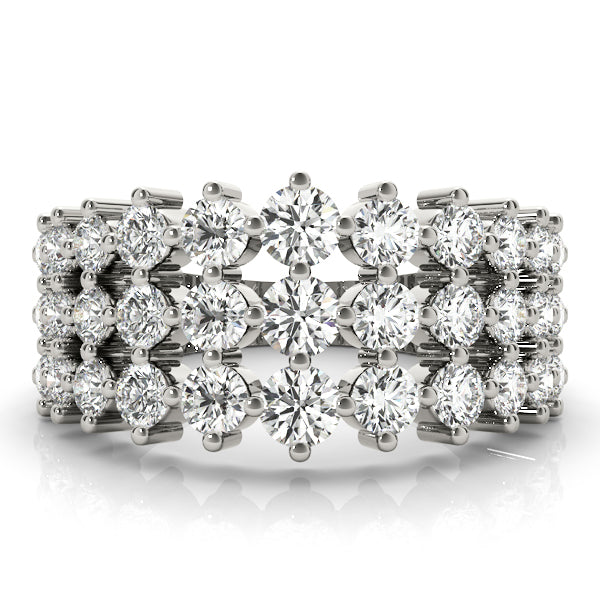 Three Row Multi Prong-Set Wedding Ring - Michael E. Minden Diamond Jewelers
