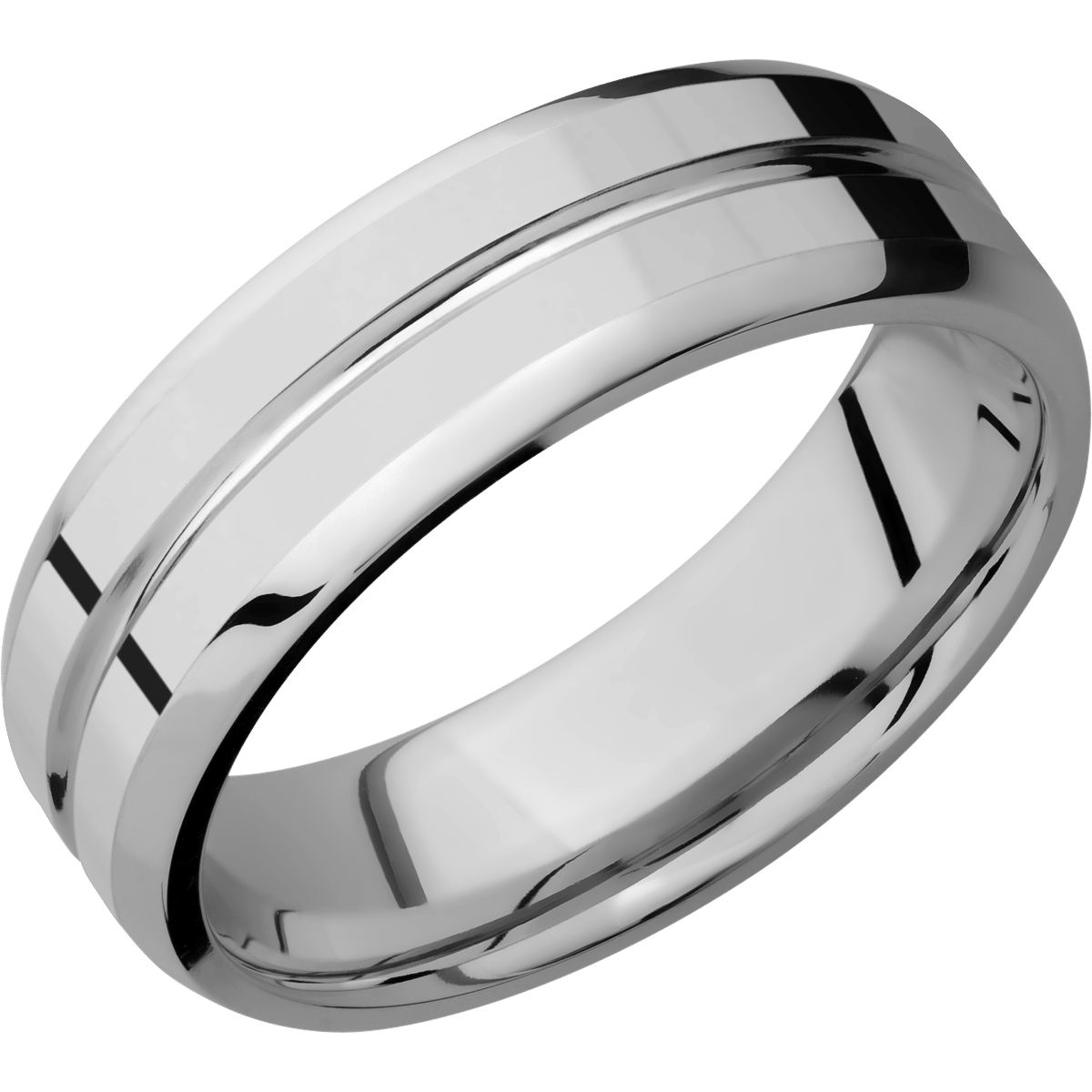 Titanium beveled 2025 wedding band