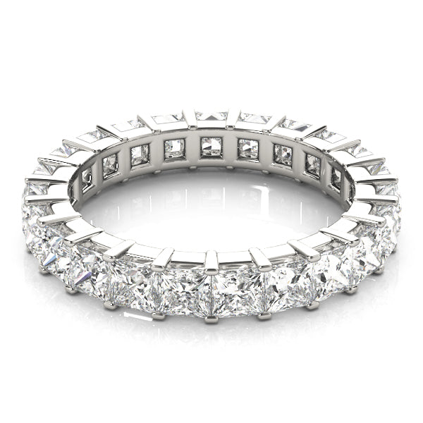 Eternity Princess Cut Prong-Set Wedding Ring - Michael E. Minden Diamond Jewelers