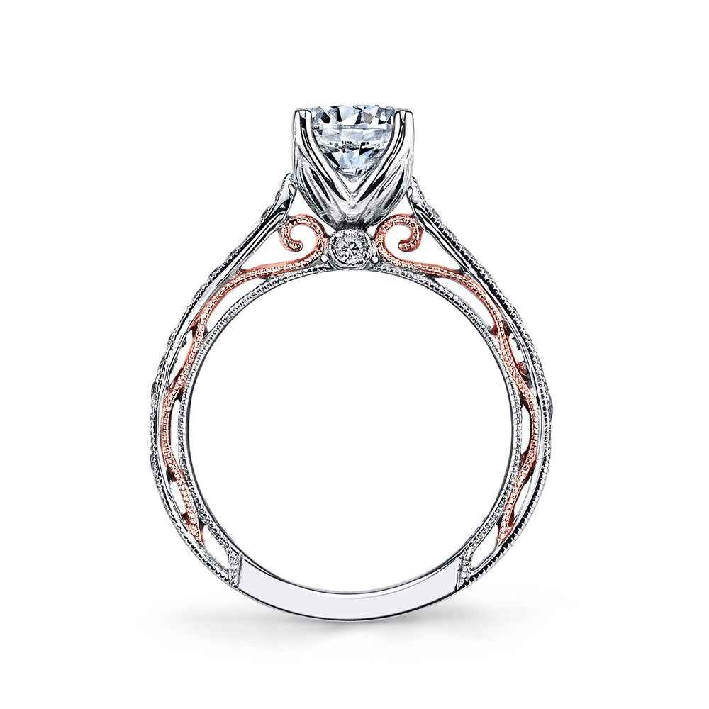 Two-Tone Pave Engagement Ring - Michael E. Minden Diamond Jewelers