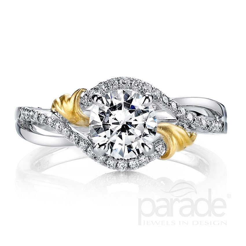 Unique Halo Two-Tone Engagement Ring - Michael E. Minden Diamond Jewelers