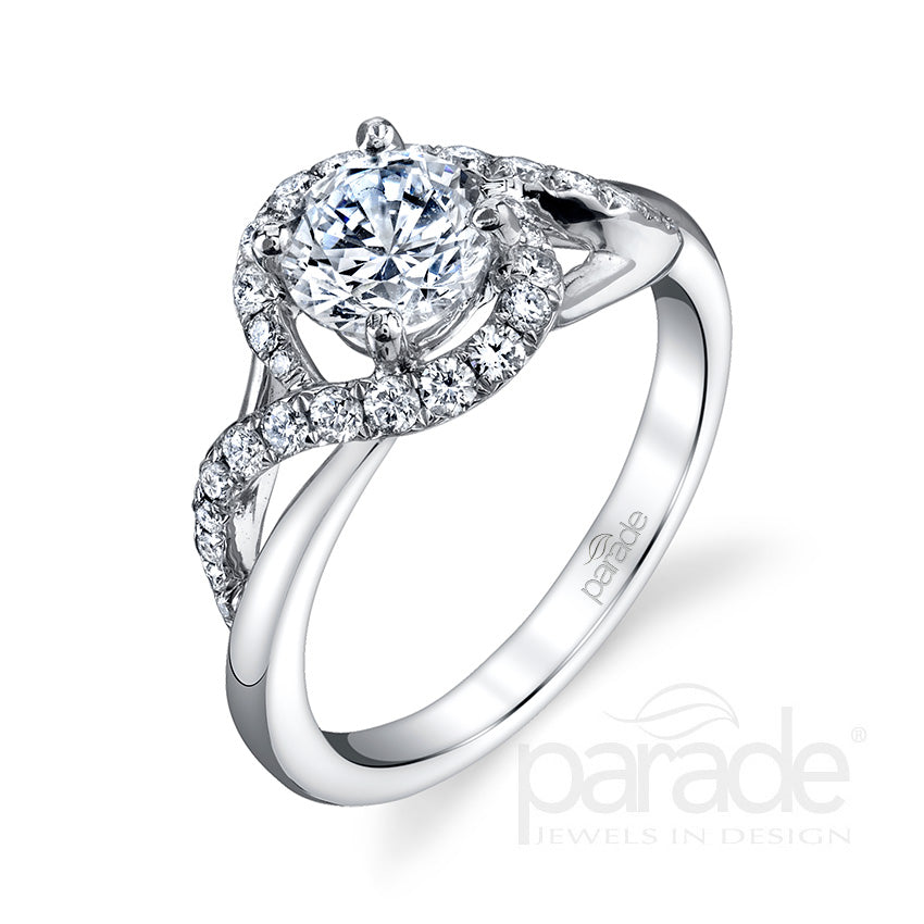 Open Wrapped Halo Engagement Ring - Michael E. Minden Diamond Jewelers