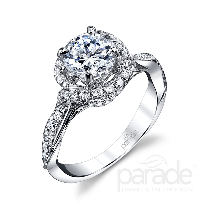 Round Cut Halo Semi-Mount Engagement Ring - Michael E. Minden Diamond Jewelers