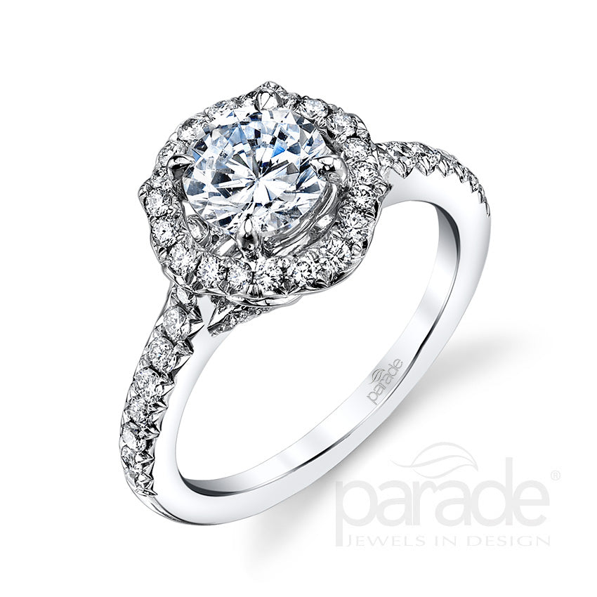 Round Cut Halo Engagement Ring - Michael E. Minden Diamond Jewelers