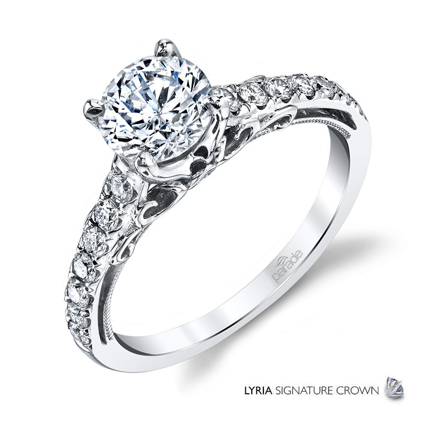 Vintage Inspired Milgrain Detail Engagement Ring - Michael E. Minden Diamond Jewelers