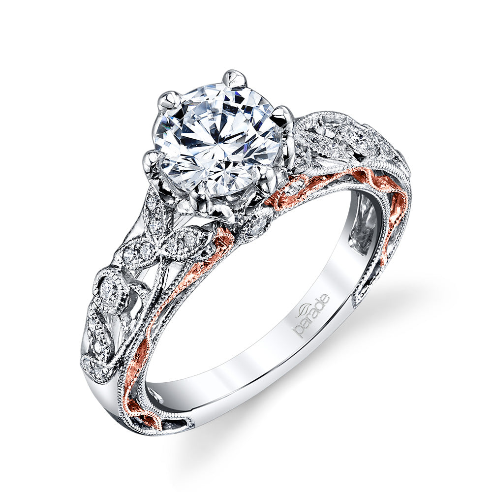 Round Vine Milgrain Engagement Ring - Michael E. Minden Diamond Jewelers