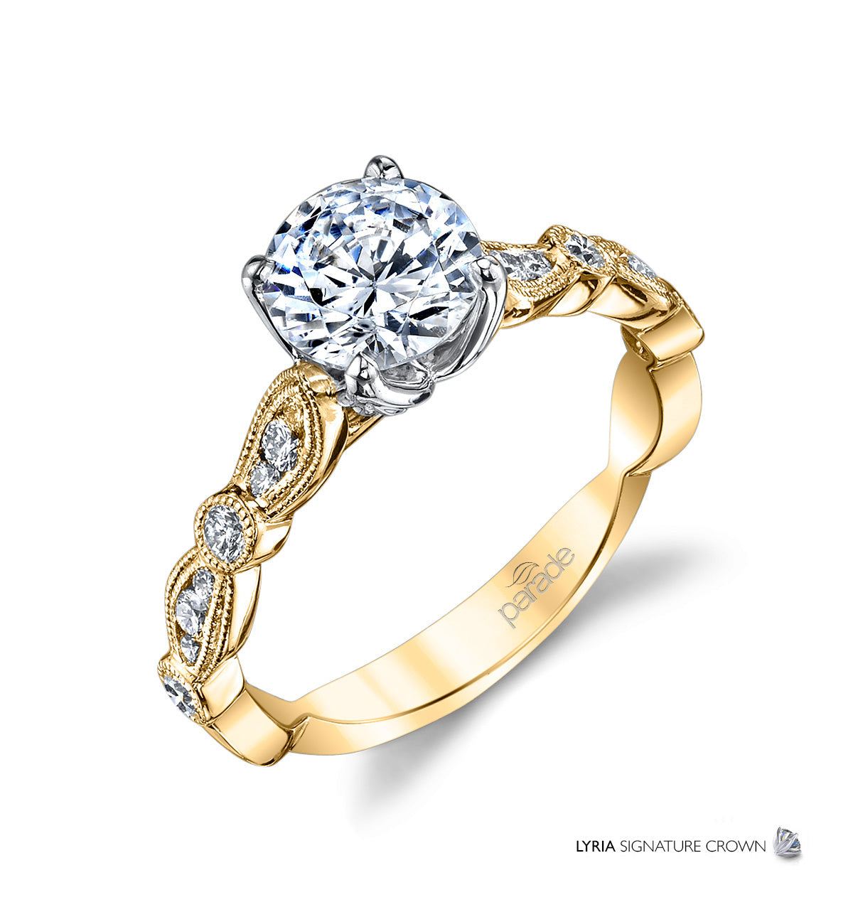 Lyria Multi-Shape Milgrain Detail Engagement Ring - Michael E. Minden Diamond Jewelers