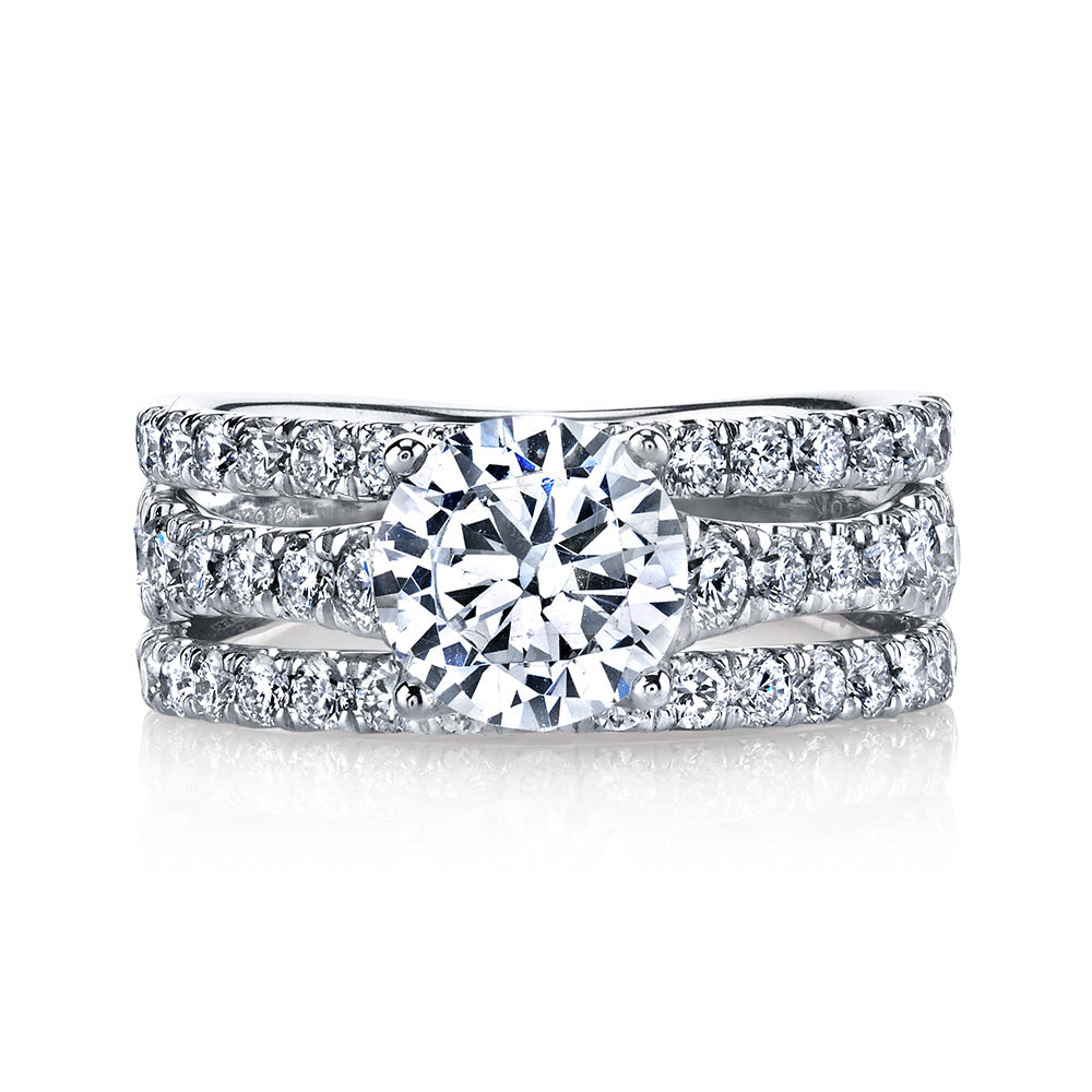 Round Cut Triple Band Engagement Ring - Michael E. Minden Diamond Jewelers